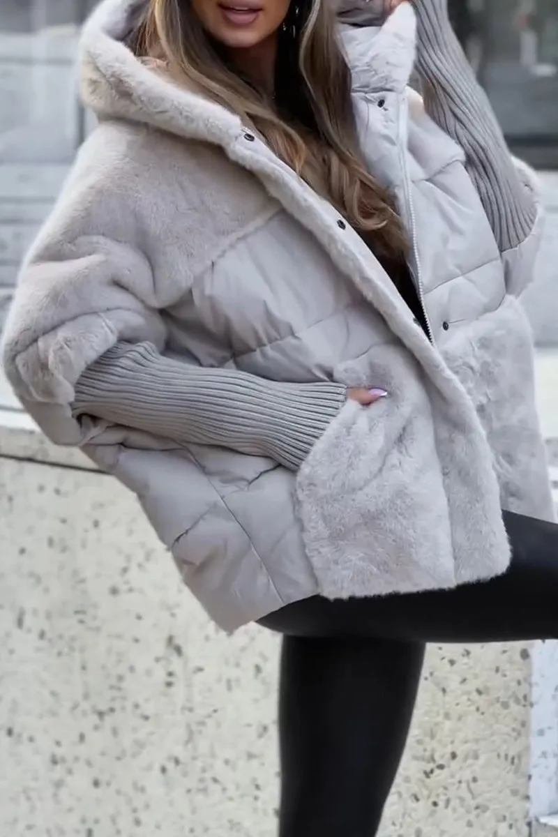 Hooded Quilted Water Repellent Coat