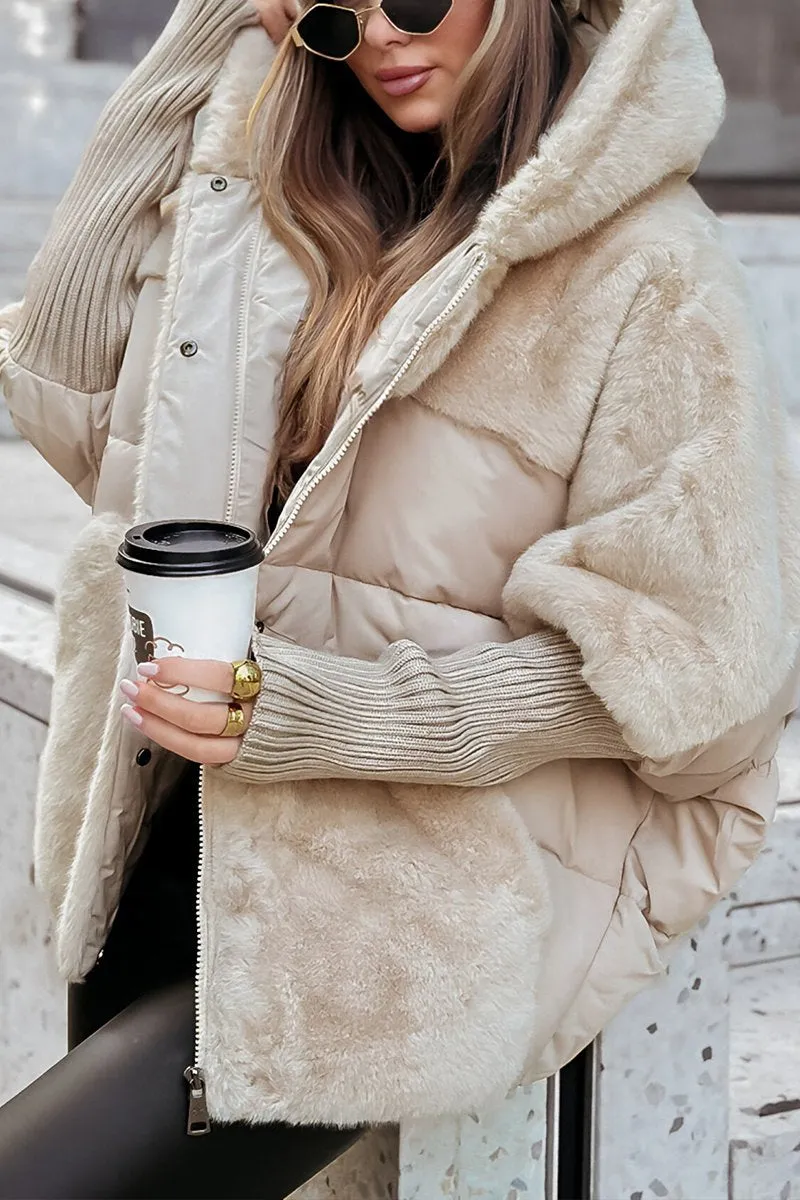 Hooded Quilted Water Repellent Coat