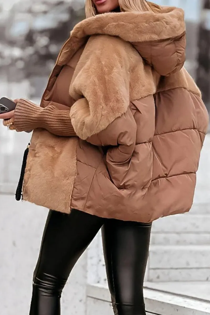 Hooded Quilted Water Repellent Coat