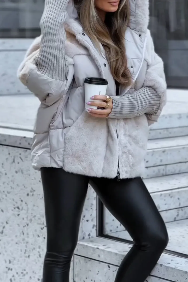 Hooded Quilted Water Repellent Coat